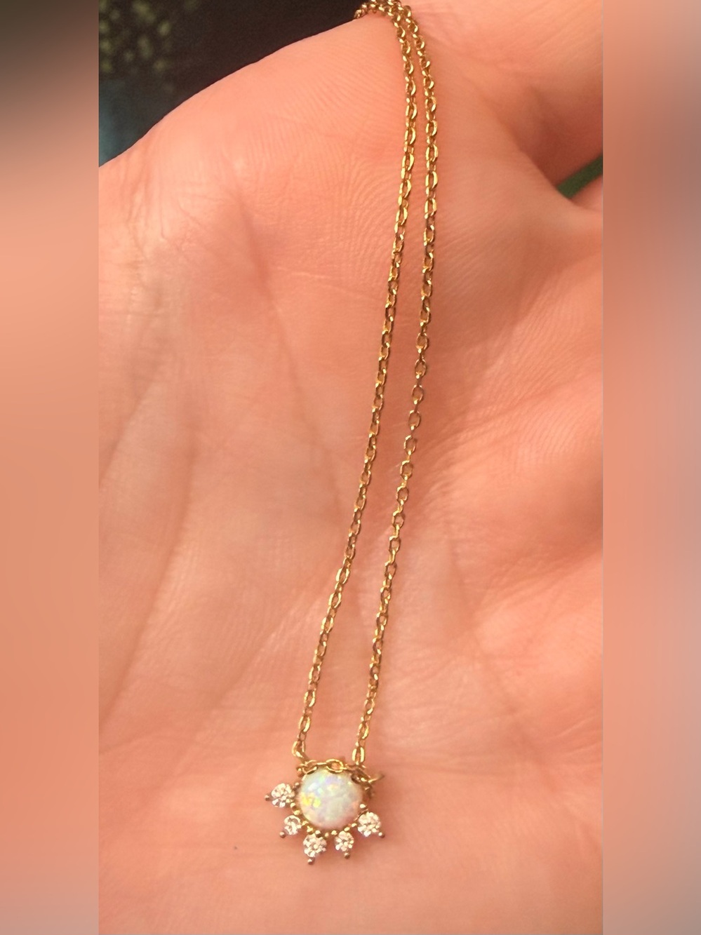 🦋✨Gold Plated Minimalist Opal Necklace